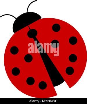 Simple vector red ladybug Stock Vector