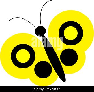 Simple vector yellow butterfly Stock Vector