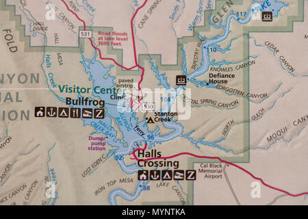 Lake Powell Map Stock Photo - Alamy