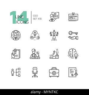 CEO - set of line design style icons Stock Vector
