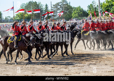 Royal Canadian Mounted Police RCMP musical ride. Beachburg Ontario Canada Stock Photo