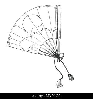 Sketch of the fan from the east. Vector illustration. Stock Vector