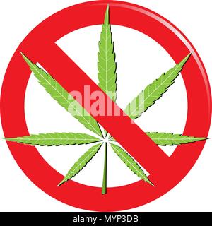 Marijuana prohibit sign vector Stock Vector