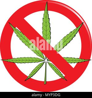 Marijuana prohibit sign vector Stock Vector