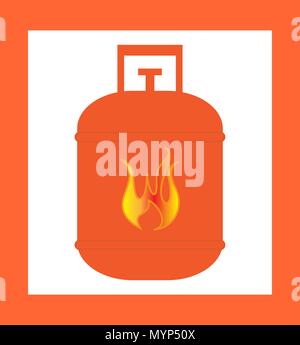 gas butane icon vector. Isolated contour symbol illustration Stock ...