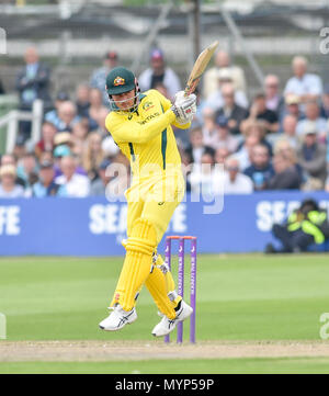 Marcus Stoinis batting for Australia during the 50 over cricket tour match between Sussex and Australia at The 1st Central County Ground in Hove. 07 June 2018 Stock Photo