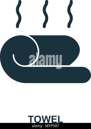 Towel icon. Flat style icon design. UI. Illustration of towel icon. Pictogram isolated on white. Ready to use in web design, apps, software, print. Stock Vector