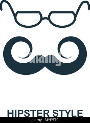 Hipster Style icon. Flat style icon design. UI. Illustration of hipster style icon. Pictogram isolated on white. Ready to use in web design, apps, software, print. Stock Vector