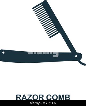 Razor Comb icon. Flat style icon design. UI. Illustration of razor comb icon. Pictogram isolated on white. Ready to use in web design, apps, software, print. Stock Vector