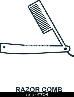 Razor Comb icon. Flat style icon design. UI. Illustration of razor comb icon. Pictogram isolated on white. Ready to use in web design, apps, software, print. Stock Vector