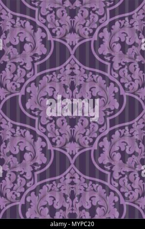 Baroque seamless pattern Vector. Trendy ultra violet color Stock Vector