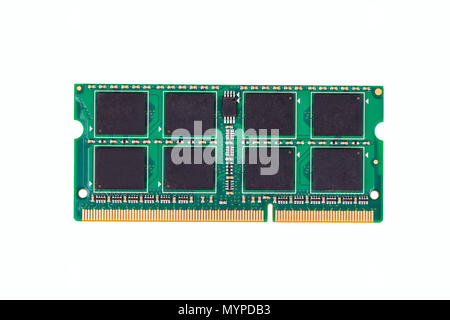 RAM modules for notebook isolated on white background top view Stock Photo