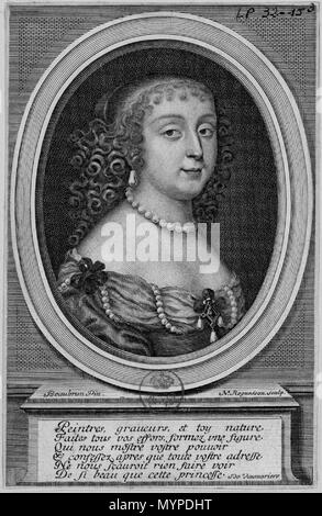 . Deutsch: Druck mit dem Porträt Anna Maria Martinozzis, verheiratete Fürstin von Conti Français : Estampe avec le portrait d'Anne-Marie Martinozzi, princesse de Conti . 17th century. Nicolas Regnesson (1620-1670), after a painting by Charles and Henri Beaubrun 438 Print of Anne Marie Martinozzi, Princess of Conti by Nicolas Regnesson after the Beaubrun brothers Stock Photo