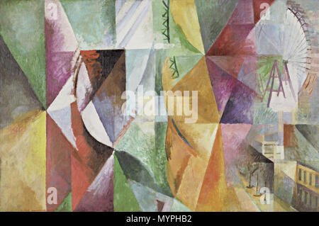 .  English: The Three Windows, the Tower and the Wheel . 1912 457 Robert Delaunay - The Three Windows, the Tower and the Wheel - 1912 - Museum of Modern Art Stock Photo