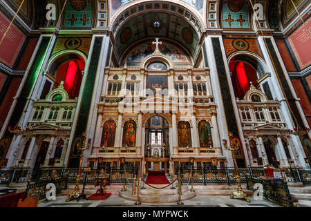 Agios Nicolaos Church interior Syros Greece Stock Photo