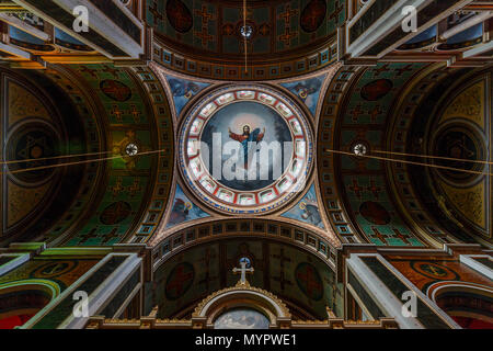 Agios Nicolaos Church interior Syros Greece Stock Photo