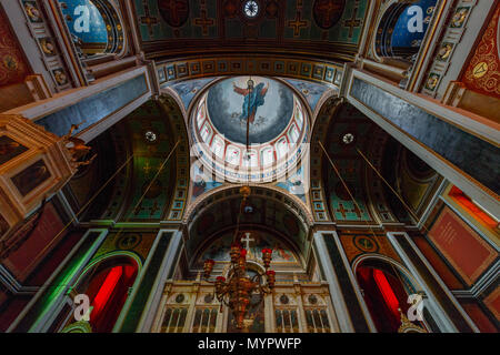 Agios Nicolaos Church interior Syros Greece Stock Photo