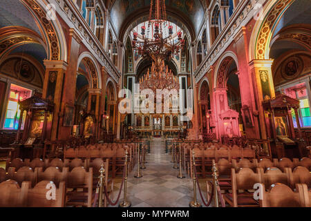 Agios Nicolaos Church interior Syros Greece Stock Photo