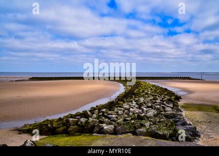 New Brighton Breakwater Stock Photo