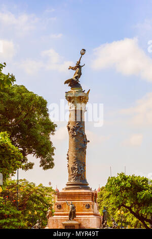 Guayaquil, Ecuador - April 16, 2016: On the column Monument to the Ecuador independence heroes in Guayaquil. Stock Photo