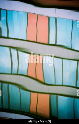 Abstract of a building reflected in water Stock Photo