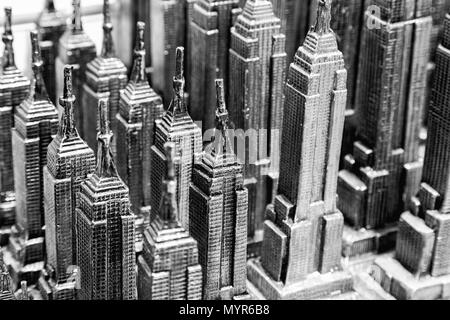 Metal models of the Empire State Building for sale as gifts and souvenirs, Empire State Building, New York city USA Stock Photo