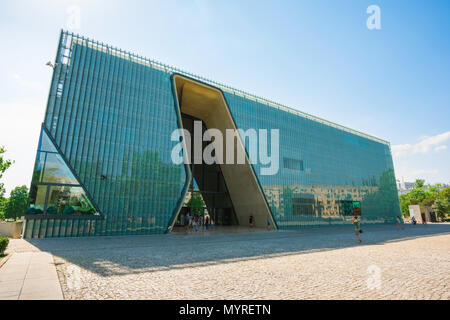 Museum Of The History Of Polish Jews, view of The Museum Of The History Of Polish Jews in the Muranow district of Warsaw, Poland. Stock Photo