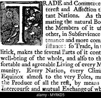 . English: Fleuron from book: An essay on the trade and improvement of Ireland. By Arthur Dobbs, Esq; 326 An essay on the trade and improvement of Ireland. By Arthur Dobbs, Esq; Fleuron T090488-2 Stock Photo