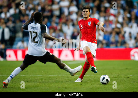 Leeds, UK. 7th Jun, 2018. Harry Maguire of England during the International Friendly match between England and Costa Rica at Elland Road on June 7th 2018 in Leeds, England. (Photo by Daniel Chesterton/phcimages) Credit: PHC Images/Alamy Live News Stock Photo