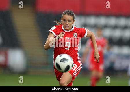 Swansea, UK. 7th Jun, 2018.Kayleigh Green of Wales. Wales Women vs Bosnia & Herzegovina Women, FIFA Women's World Cup 2019 qualifier match, group A at the Liberty Stadium in Swansea, South Wales on Thursday 7th June 2018.  pic by Andrew Orchard/Alamy Live News Stock Photo