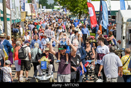 Ardingly Sussex UK 8th June 2018 - Huge crowds enjoy the sunny weather  at the South of England Show  held at the Ardingly Showground near Haywards Heath Sussex Credit: Simon Dack/Alamy Live News Stock Photo