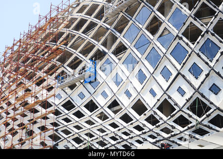 Beirut, Lebanon, 8th June 2018. A 5 storey  Department Store designed by the late world renowed  British  architect Zaha Hadid in Beirut Souks at a cost of $40million in  the central business district of Beirut is nearing completion. Credit: amer ghazzal/Alamy Live News Stock Photo
