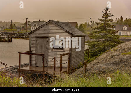 Fisherman's Shacks along the Old Blue Rocks Road outside of Lunenburg, Nova Scotia, Canada Stock Photo