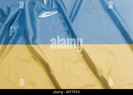 Waving Flag of Ukraine background close up Stock Photo