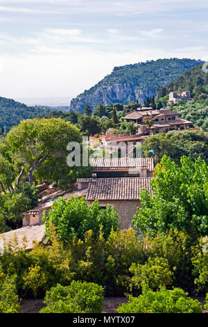 Illes Balears, Spain- May 30, 2016: looking across Valldemossa from the balcony where George Sand and Frederich Chopin spent summers in 1838 and 1839 Stock Photo