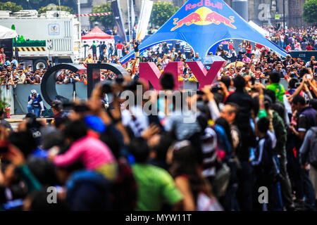 Mexico City, Mexico - June 27, 2015: CD MX logo at background, at the Infiniti Red Bull Racing F1 Showrun. Stock Photo