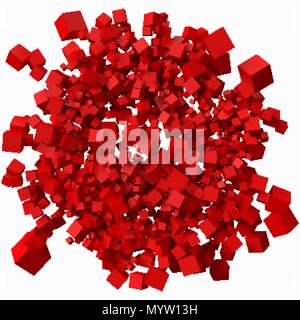 pile of different sized redcubes. 3d style vector illustration Stock Vector