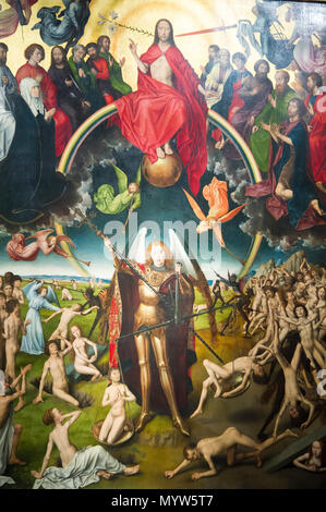 The Last Judgment triptych painted by German painter Hans Memling between 1467 and 1471 for Angelo Tani, an agent of the Medici at Bruges, captured at Stock Photo