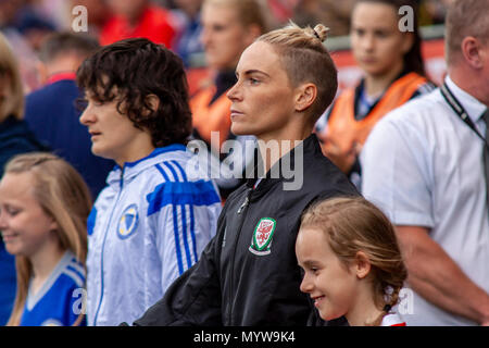 Swansea, Wales, UK. 7th June, 2018. Wales' Jess Fishlock faces Bosnia-Herzegovina at the Liberty Stadium. Lewis Mitchell/Alamy Live News. Stock Photo