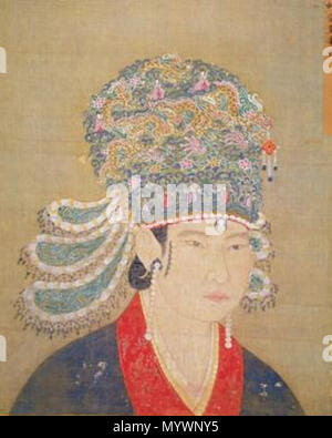 . The Official Imperial Portrait of Song Dynasty's Empress  . Song Dynasty. Imperial Painter 1 B Song Dynasty Empress of Shenzong Stock Photo