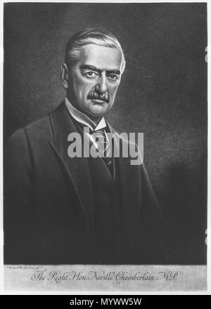 . English: Work by Henry Macbeth-Raeburn 12 Arthur Neville Chamberlain (1869-1940) Stock Photo