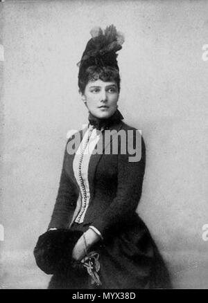 . English: Jennie Churchill, née Jeanette Jerome, formally Lady Randolph Churchill (born 9 January 1854, Brooklyn, New York, Union States of America and died 29 June 1921, London, England), American society figure, is the wife of Lord Randolph Churchill and the mother of British Prime Minister Sir Winston Churchill. Jennie Jerome married 15 April 1874 at the Embassy of Great Britain and Ireland rue du Faubourg Saint-Honoré in Paris in the 8th arrondissement, with Lord Randolph Churchill (1849-1895), third son of John Spencer-Churchill, 7th Duke of Marlborough. Français : Jennie Churchill, née  Stock Photo