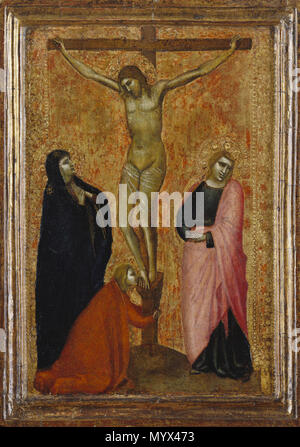 . Crucifixion with the Virgin Mary, St. John the Evangelist, and St. Mary Magdalene . circa 1365 7 Crucifixion with the Virgin Mary, St. John the Evangelist, and St. Mary Magdalene - Allegretto Nuzi Stock Photo
