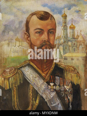 . Portrait of Czar Nicholas II of Russia. Oi on cardboard. 38 x 31 cm.  . by 1927.   Attributed to Boris Kustodiev  (1878–1927)     Alternative names Deutsch: Boris Michailowitsch Kustodijew English: Boris Mikhailovich Kustodiev ???????: ????? ?????????? ????????? ; Kustodiew  Description Russian painter and scenographer  Date of birth/death 7 March 1878 28 May 1927  Location of birth/death Astrakhan Saint Petersburg  Authority control  : Q313275 VIAF:?9839341 ISNI:?0000 0001 2276 2362 ULAN:?500005338 LCCN:?n81125914 GND:?119203871 WorldCat 16 Boris Kustodiev (attr) Zar Nikolaus II Stock Photo