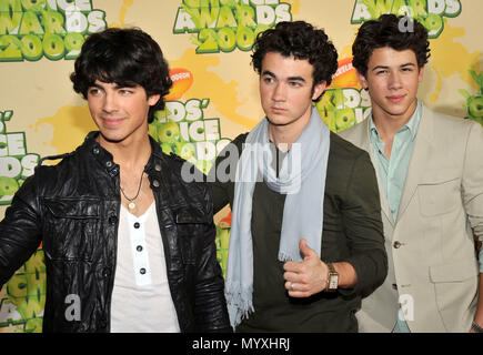 Jonas Brothers  - NickelOdeon 22th Kids Choice Awards at the UCLA's Pauley Pavilion In Westwood, Los Angeles.JonasBrothers 27  Event in Hollywood Life - California, Red Carpet Event, USA, Film Industry, Celebrities, Photography, Bestof, Arts Culture and Entertainment, Celebrities fashion, Best of, Hollywood Life, Event in Hollywood Life - California, Red Carpet and backstage, Music celebrities, Topix, Couple, family ( husband and wife ) and kids- Children, brothers and sisters inquiry tsuni@Gamma-USA.com, Credit Tsuni / USA, 2006 to 2009 Stock Photo