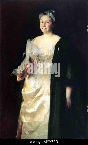 . English: Mrs. William Playfair (nee Emily Kitson, 1841-1916) John Singer Sargent -- American painter 1887 Huntington Library, Art Collections and Botanical Gardens, San Marino, CA Oil on canvas 59 x 38 in. Jpg: Traditional Fine Art Online Jpg: Webshots  . 1887. John Singer Sargent (January 12, 1856 – April 14, 1925) 72 Mrs. William Playfair Stock Photo