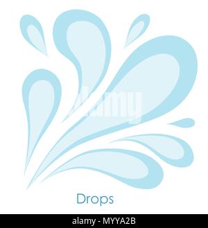 Water drop on white background. Stylized image of drops inscribed in a square Stock Vector