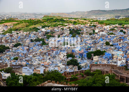 Aerial view of Jodhpur the 'Blue City', India Stock Photo