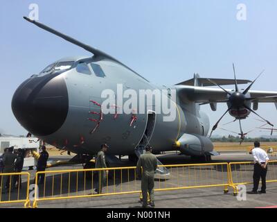 Malaysian Air Force takes delivery of a new Airbus A400M Atlas transport plane at LIMA exhibition Malaysia 19 March 2015 Stock Photo