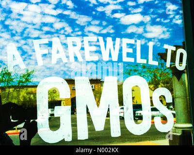 Chipotle Mexican Grill is the first large American restaurant chain to announce they will not use any Genetically Modified Organisms (GMOs) in their food. Stock Photo